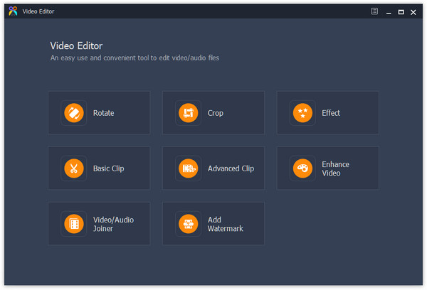 Главный интерфейс Aiseesoft Video Editor