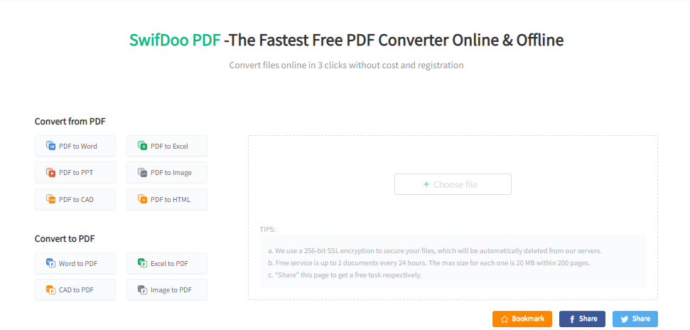 Онлайн-инструмент SwifDoo PDF