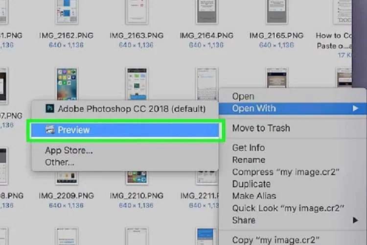 Открытие Canon CR2 через Preview в macOS