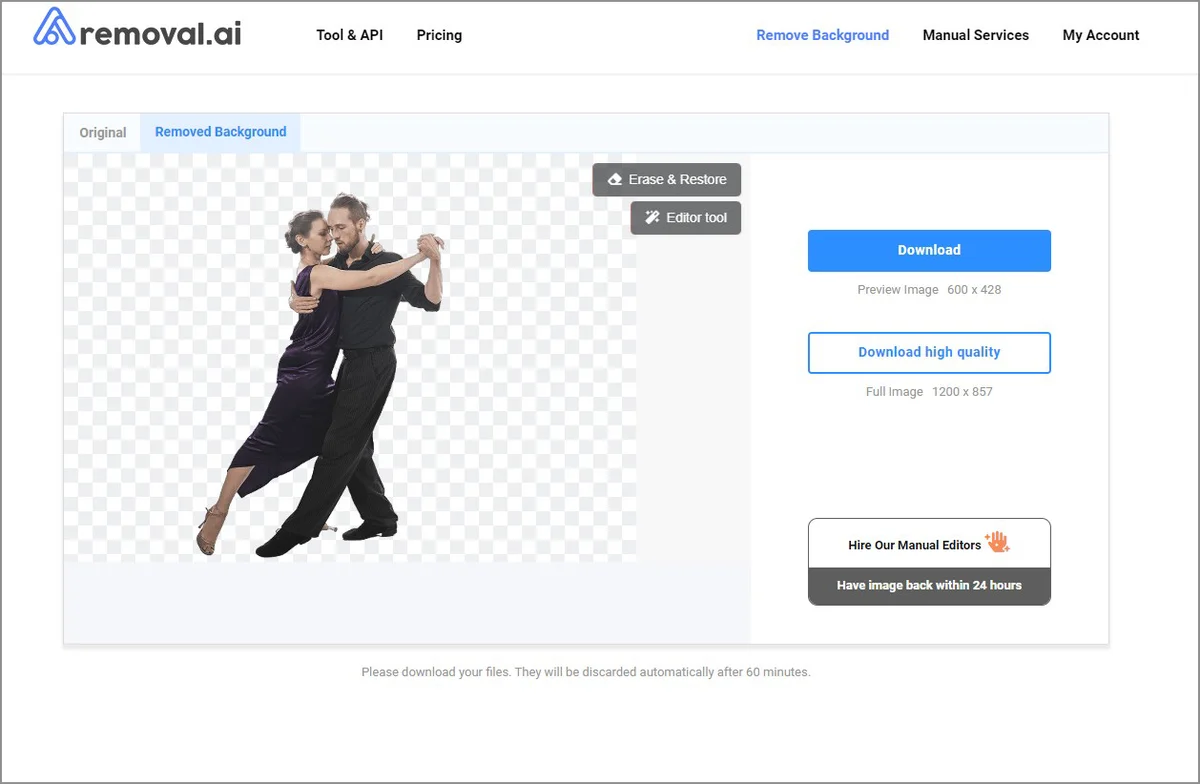 Интерфейс Removal.ai Desktop для работы с фоном