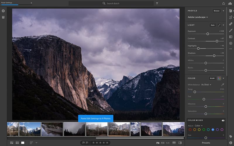 Работа с серией фотографий в Adobe Lightroom