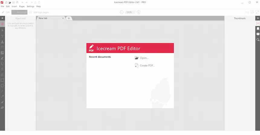 Открытие PDF для добавления штампа в Icecream PDF Editor