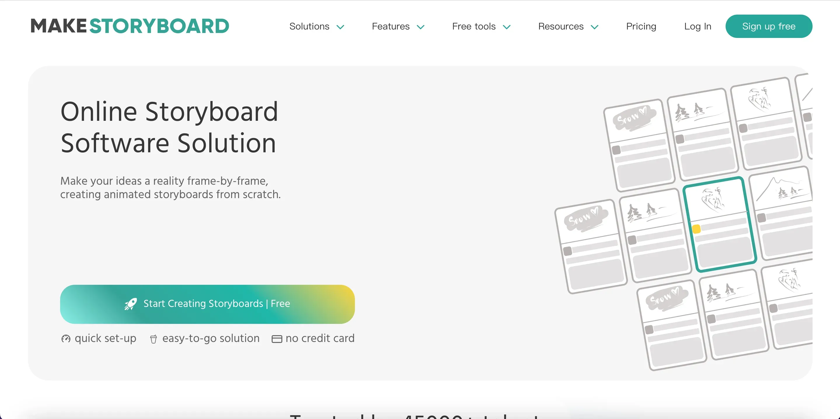 Интерфейс MakeStoryboard с панелями раскадровки