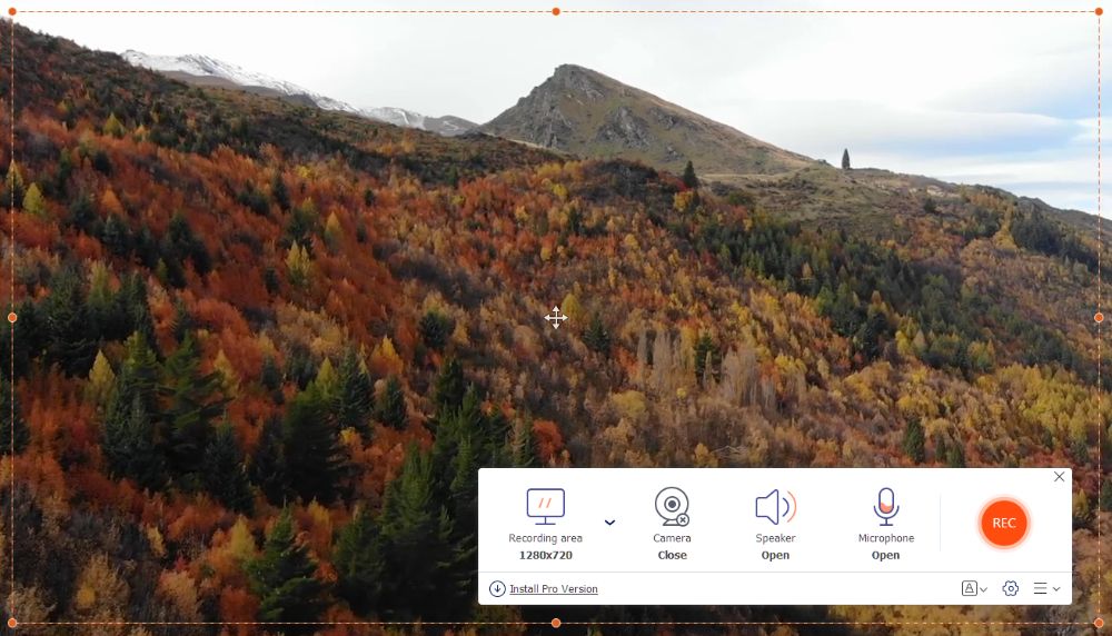 Интерфейс AnyMP4 Free Online Screen Recorder