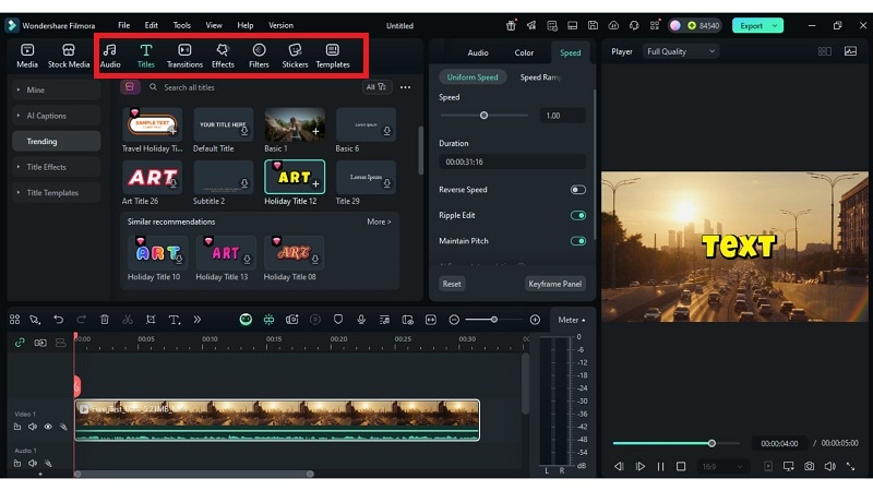 Редактирование MKV на таймлайне Filmora