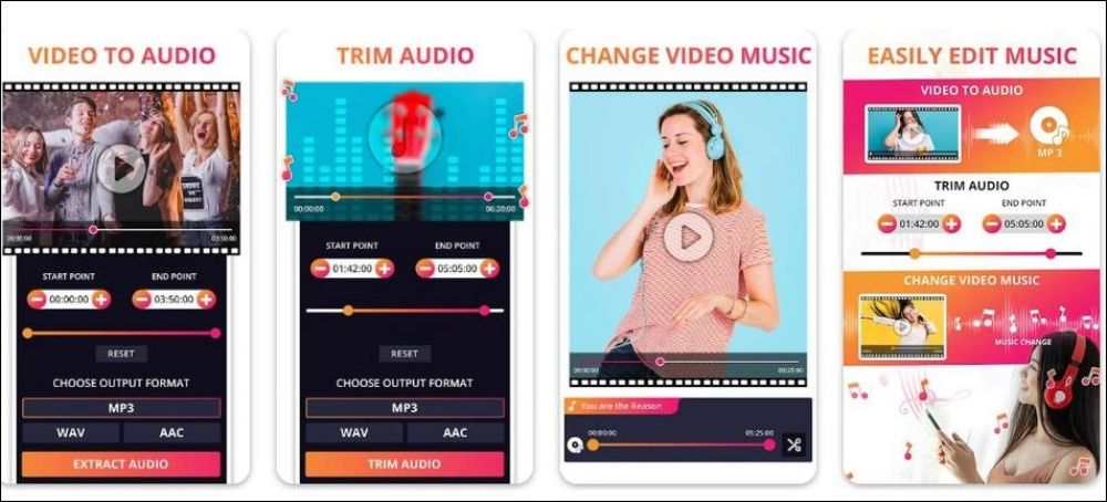 Интерфейс мобильного аудиоэкстрактора на Android