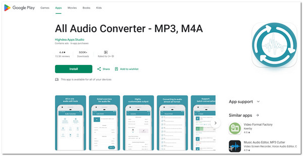 Интерфейс Android-приложения All Audio Converter