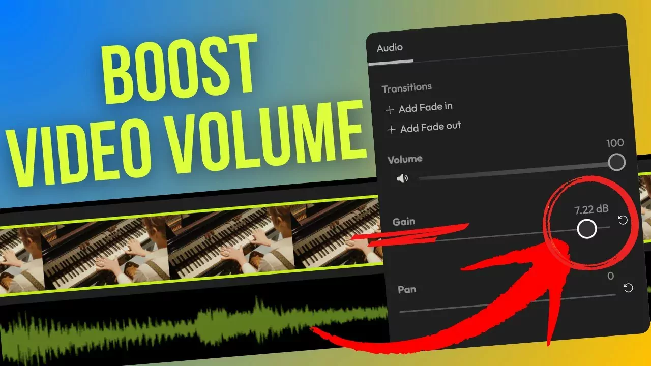 Flixier: управление Volume и Gain