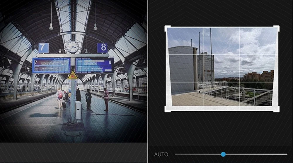 Рабочий интерфейс Adobe Photoshop Express на смартфоне