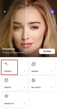 Импорт снимка в Unblur-AI Photo Enhancer