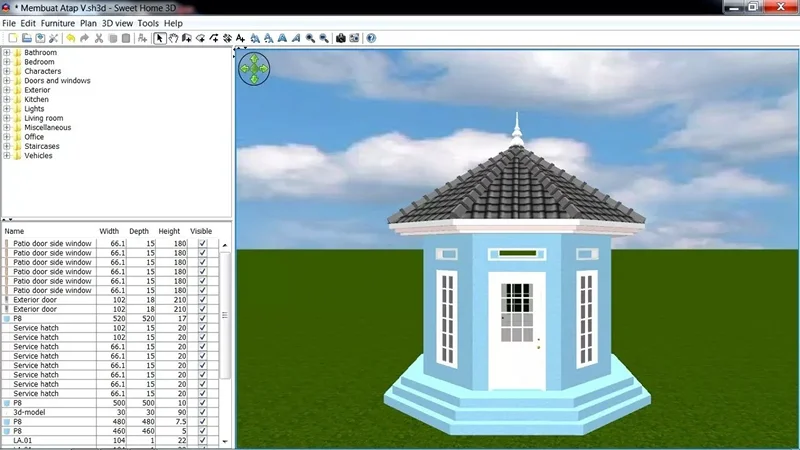 Беседка в Sweet Home 3D