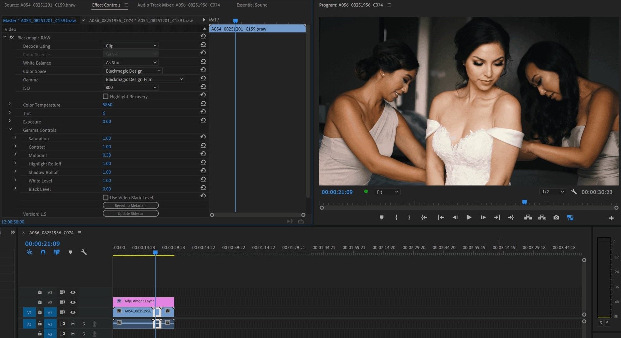 Параметры Blackmagic RAW в Adobe Premiere Pro