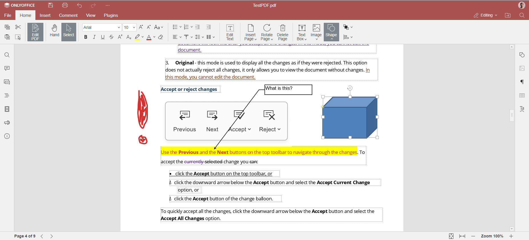 Интерфейс ONLYOFFICE PDF Editor