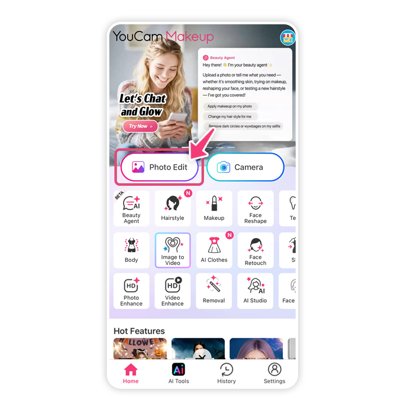 YouCam Makeup: Photo Edit на главном экране