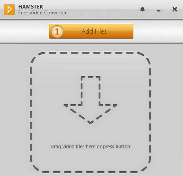 Окно Hamster Free Video Converter с кнопкой Add Files и зоной перетаскивания видео