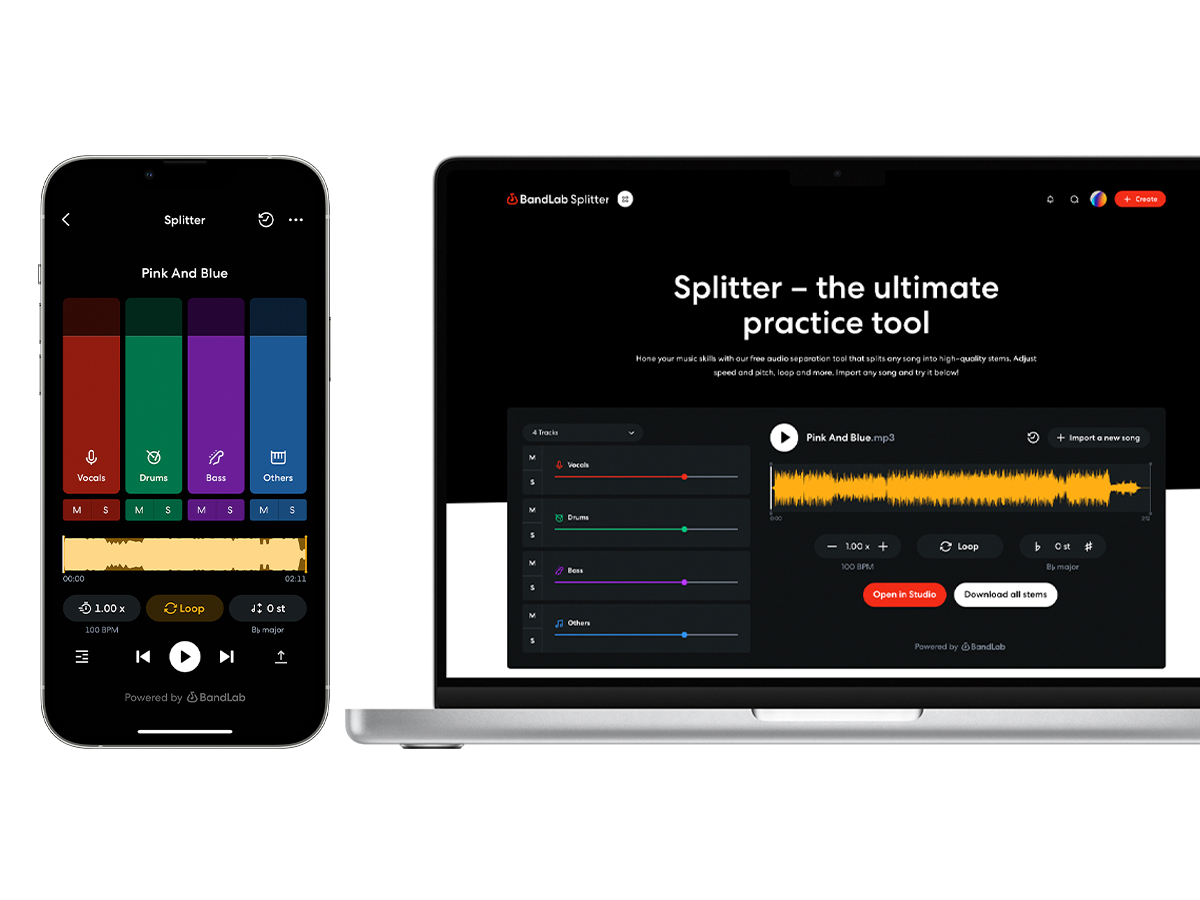 BandLab Splitter: разделение песни на вокал, барабаны, бас и другие дорожки