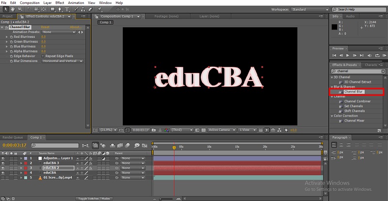 Добавление Channel Blur в Adobe After Effects