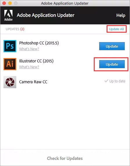 Окно обновления компонентов Adobe для поддержки CR3