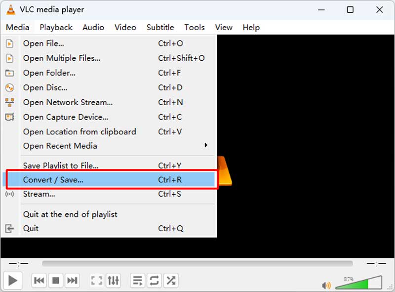 Окно Convert Save в VLC