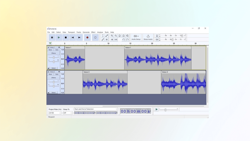 Интерфейс Audacity