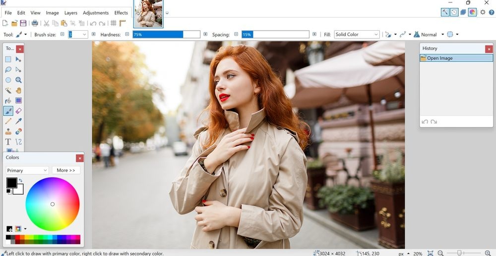 Интерфейс Adobe Photoshop на компьютере Windows