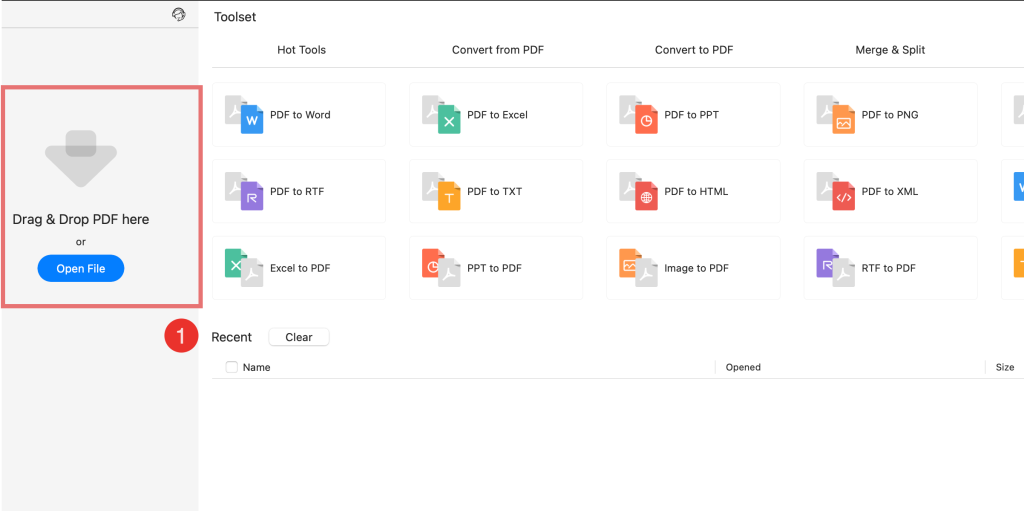 Открытие PDF в PDFgear
