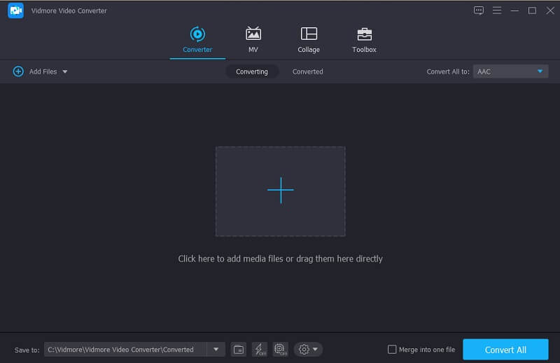 Добавление MP3 в Vidmore Video Converter