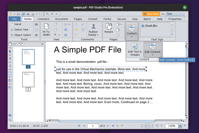Интерфейс PDF Studio с инструментами редактирования PDF