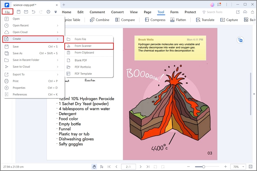 PDFelement: запуск сканирования в PDF