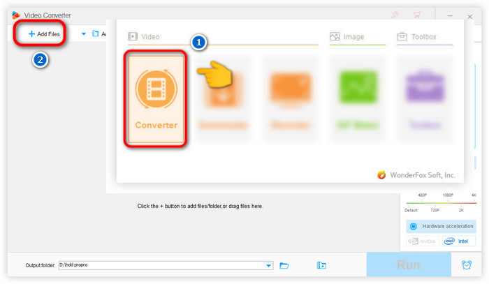 Модуль Converter WonderFox с кнопкой Add Files