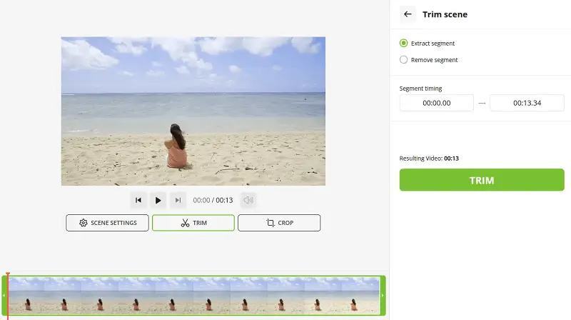 Установка границ обрезки в Video Candy