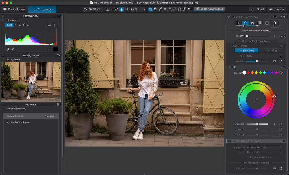 Интерфейс DxO PhotoLab