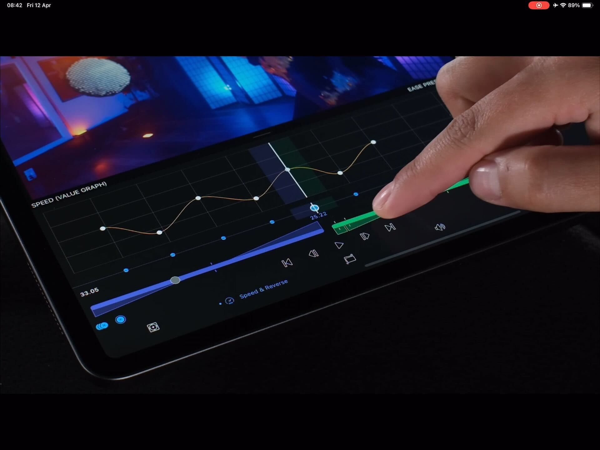 График Speed Value Graph в LumaFusion