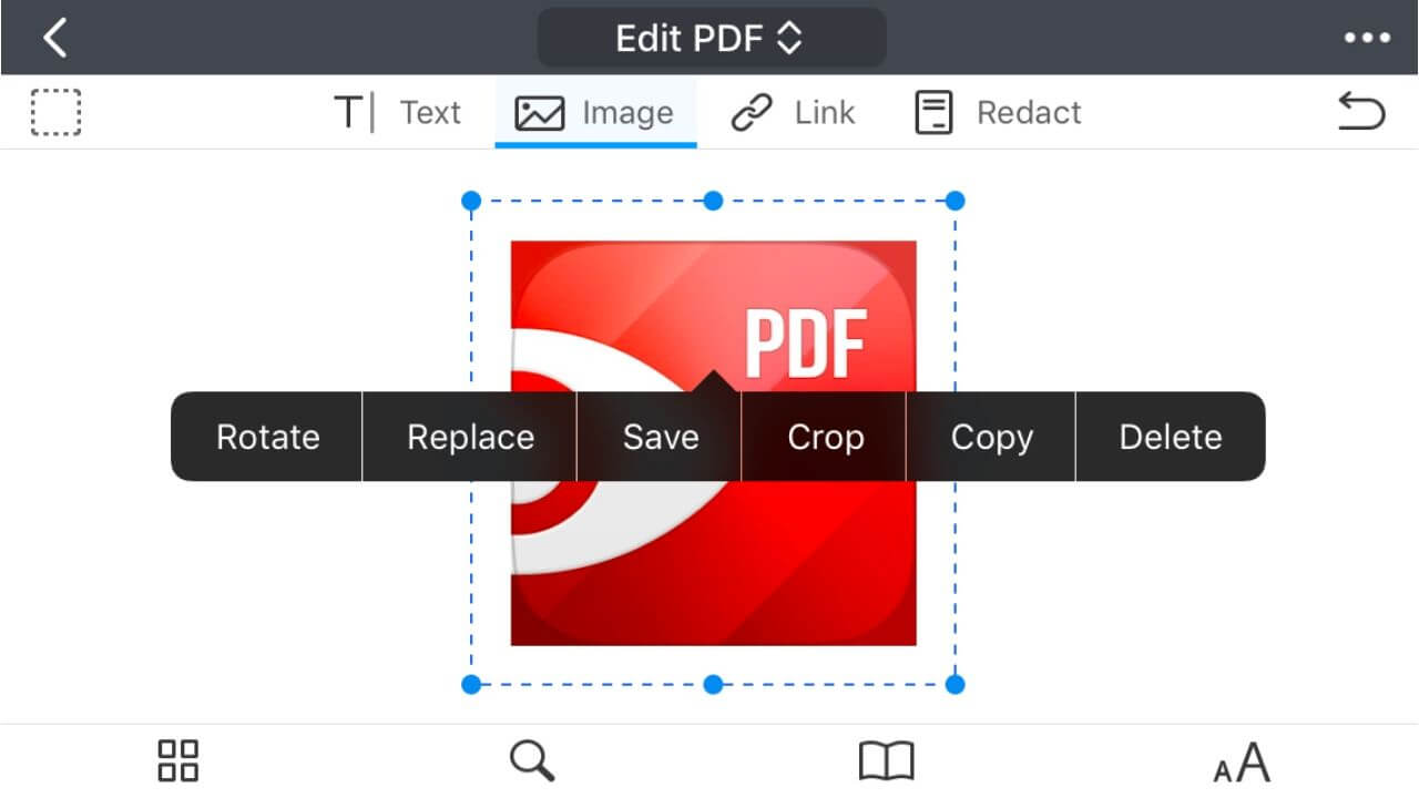 Редактирование изображения в PDF Expert на мобильном устройстве