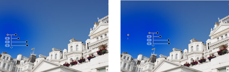 Сравнение результата после применения Color Control Points в Nikon Capture NX-D