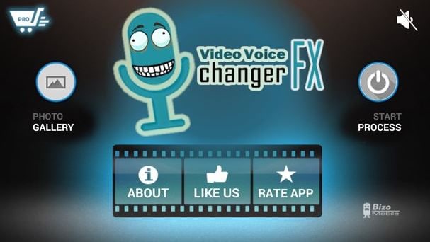 Video Voice Changer FX: основной экран мобильного приложения