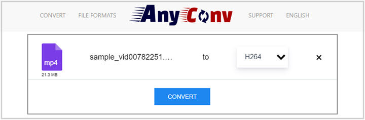 AnyConv интерфейс или шаг конвертации