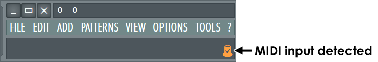FL Studio: индикатор обнаруженного входящего MIDI-сигнала