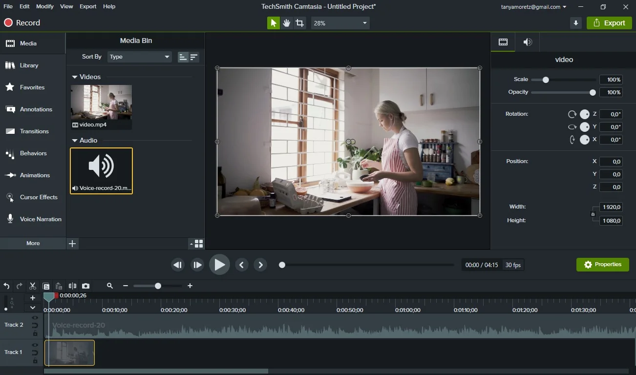 Интерфейс Camtasia