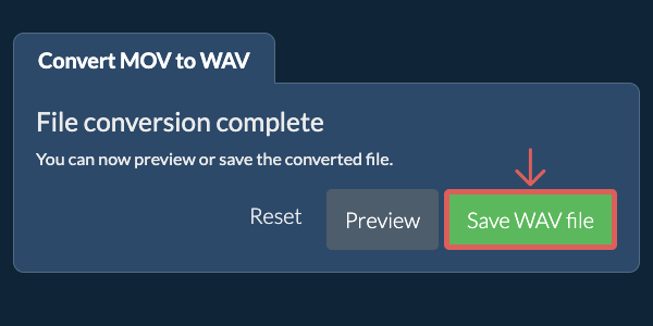 ezyZip — сохранение результата кнопкой Save WAV File