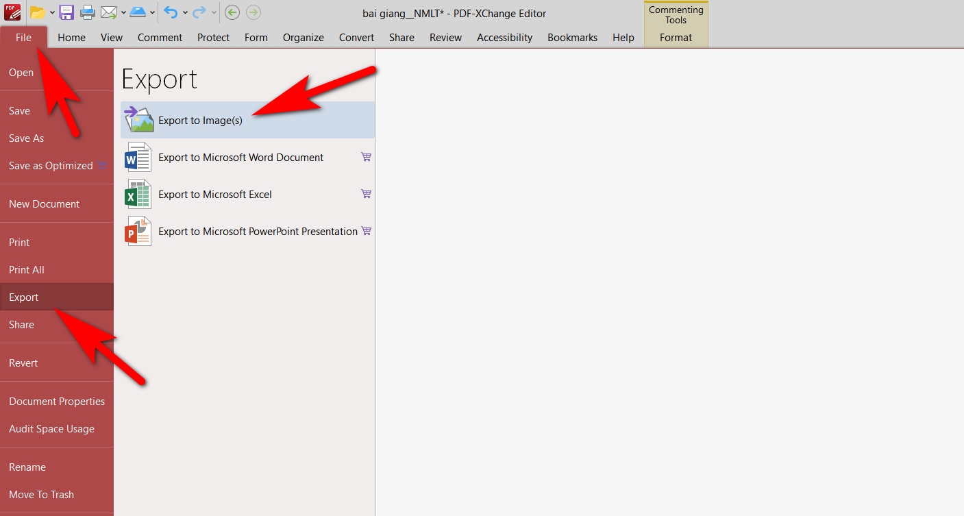 Интерфейс PDF-XChange Editor при работе с PDF