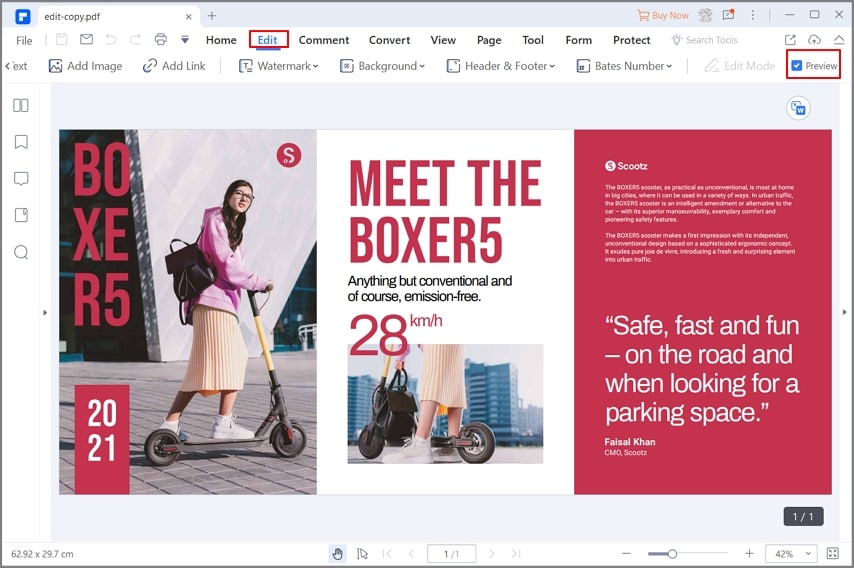 Редактирование изображения в PDFelement Pro
