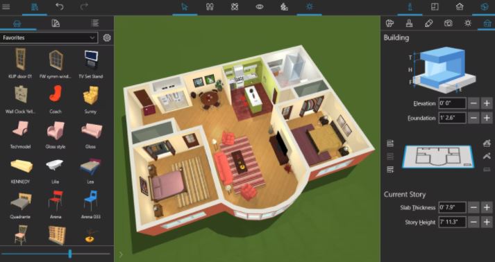 Интерфейс Live Home 3D