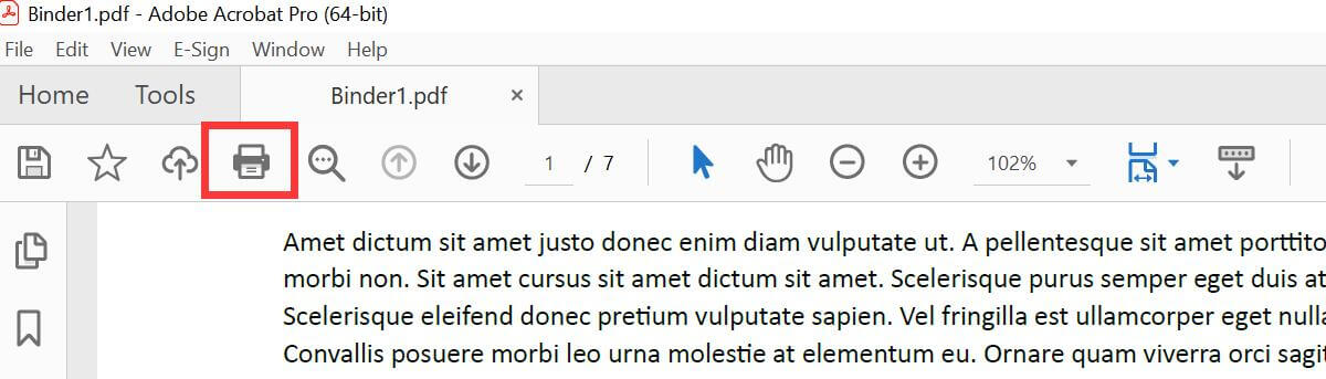 Печать объединённого PDF в Adobe Acrobat