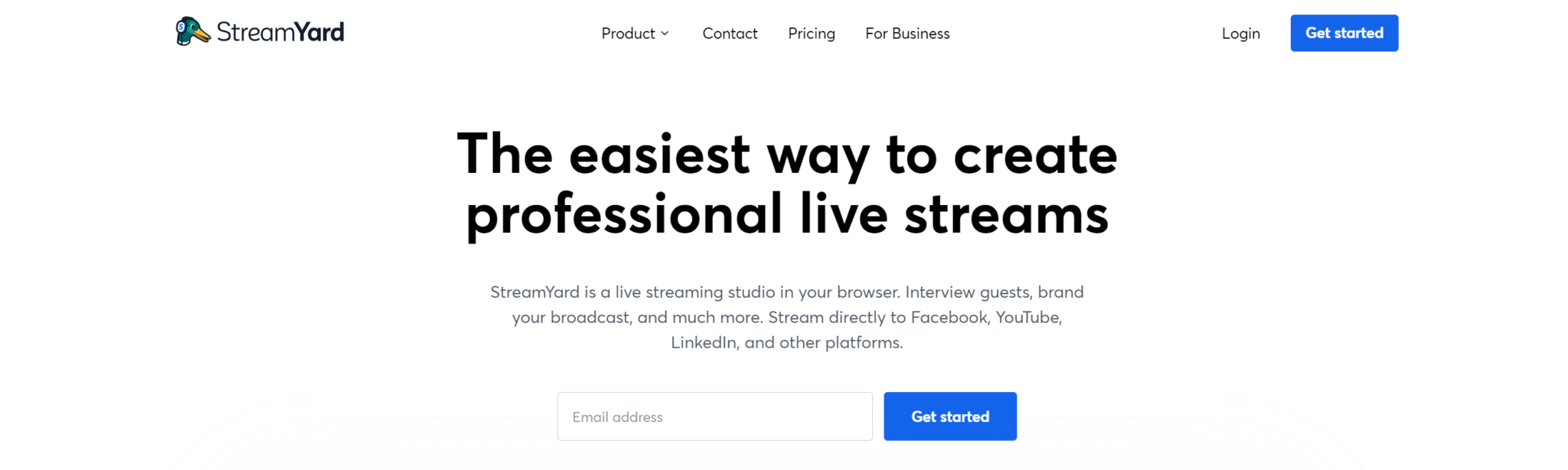 Браузерная студия StreamYard с участниками эфира