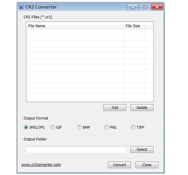 Окно CR2 Converter для Windows