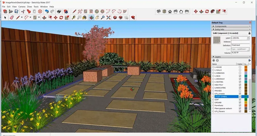 Пример настольного интерфейса SketchUp