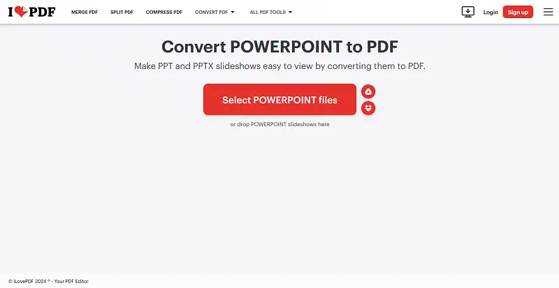 Интерфейс iLovePDF с инструментами работы с PDF