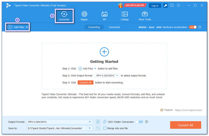Добавление MKV в Tipard Video Converter Ultimate
