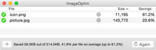 Интерфейс ImageOptim на macOS